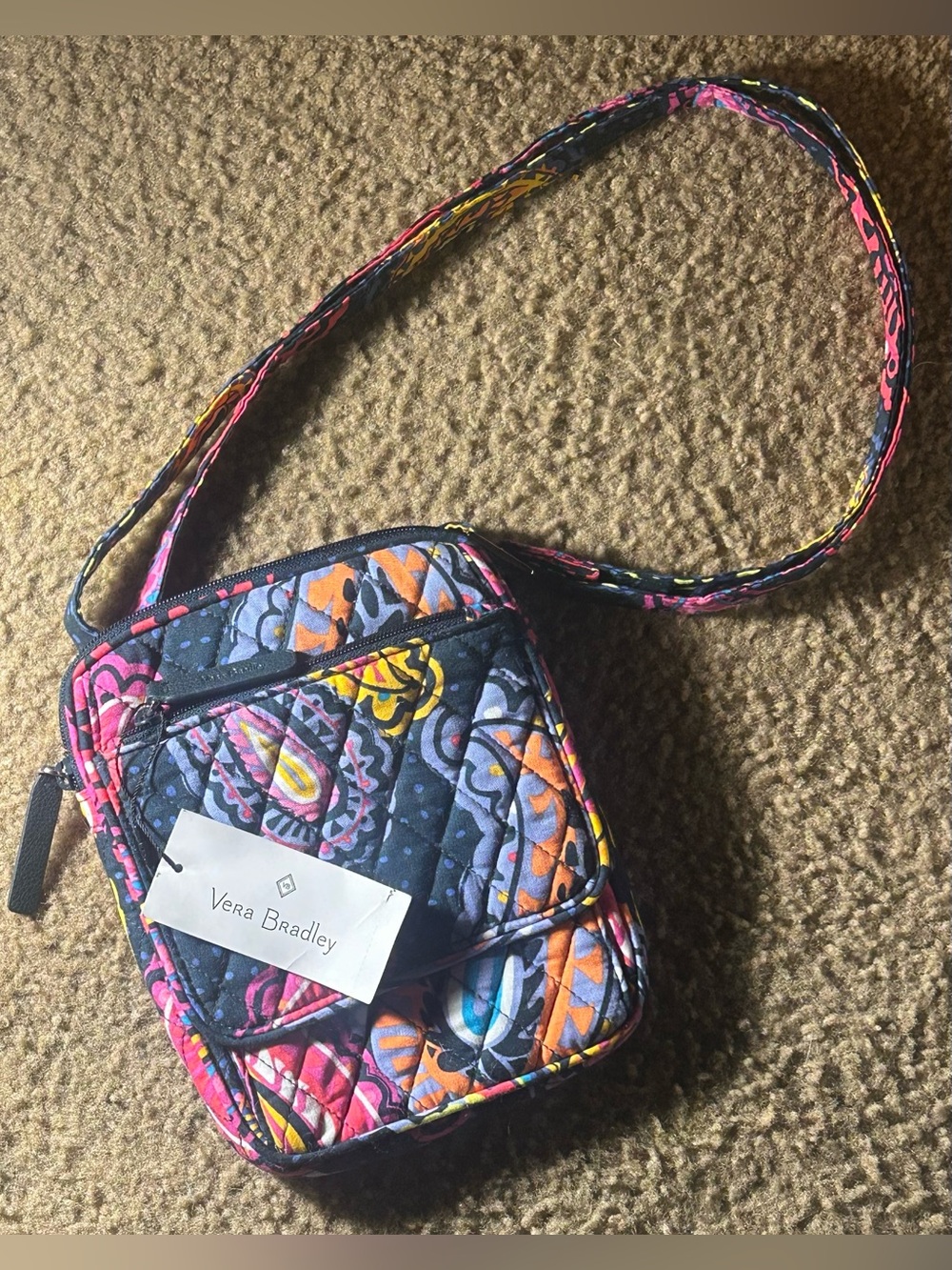 Vera Bradley Quilted Mini Hipster Crossbody Bag “Twilight Paisley”- Retried-NWT